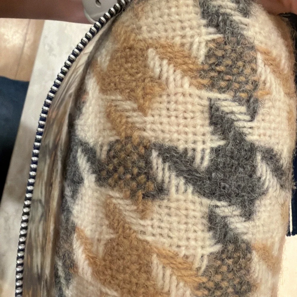 Vtg 1960s PENDLETON Wool Blanket‎ Throw NOS NIP White Gray Beige Plaid Z-2223